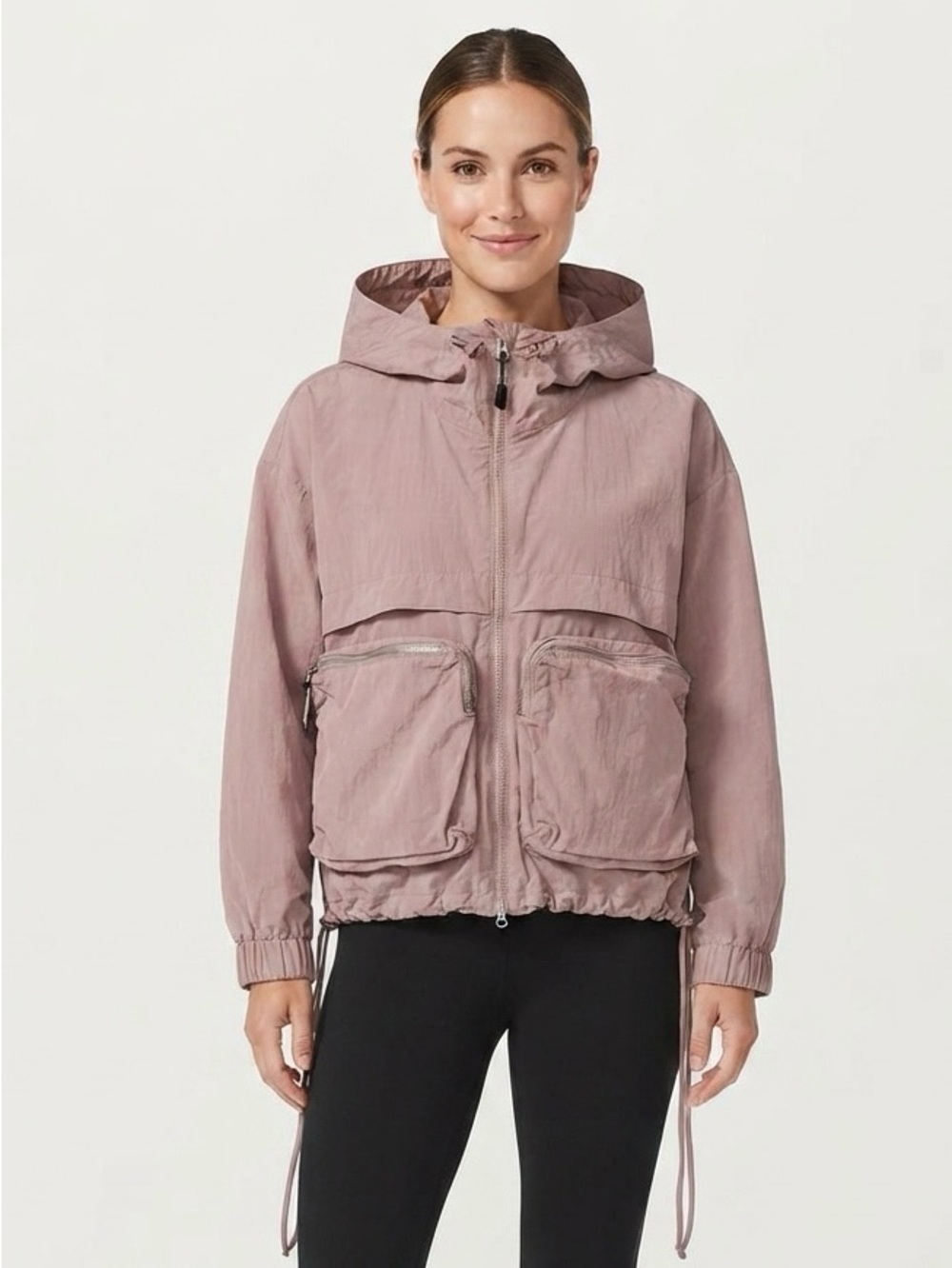 8 Seconds Women S Pink Mauve Utility Jacket Cropped Hooded Cargo Gorpcore Y2K
